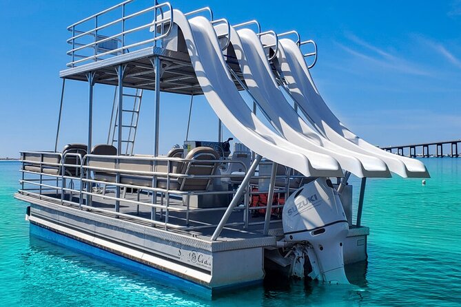 30ft Double Decker Triple Slide Party Boat with Captain up to 22 - The 3-hour flow: from pickup to Party Cove hangout
